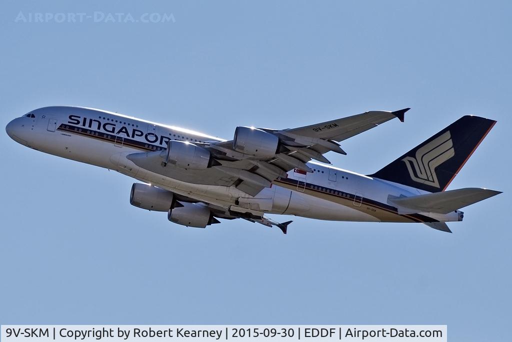 9V-SKM, 2010 Airbus A380-841 C/N 065, Climbing out of EDDF