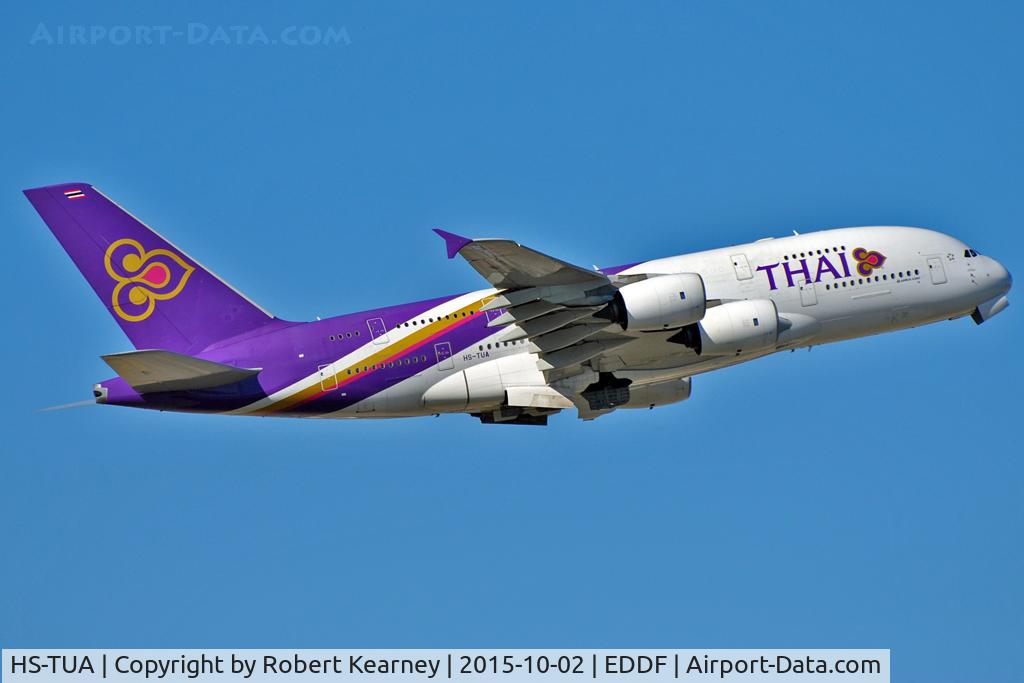 HS-TUA, 2012 Airbus A380-841 C/N 087, Climbing out of EDDF