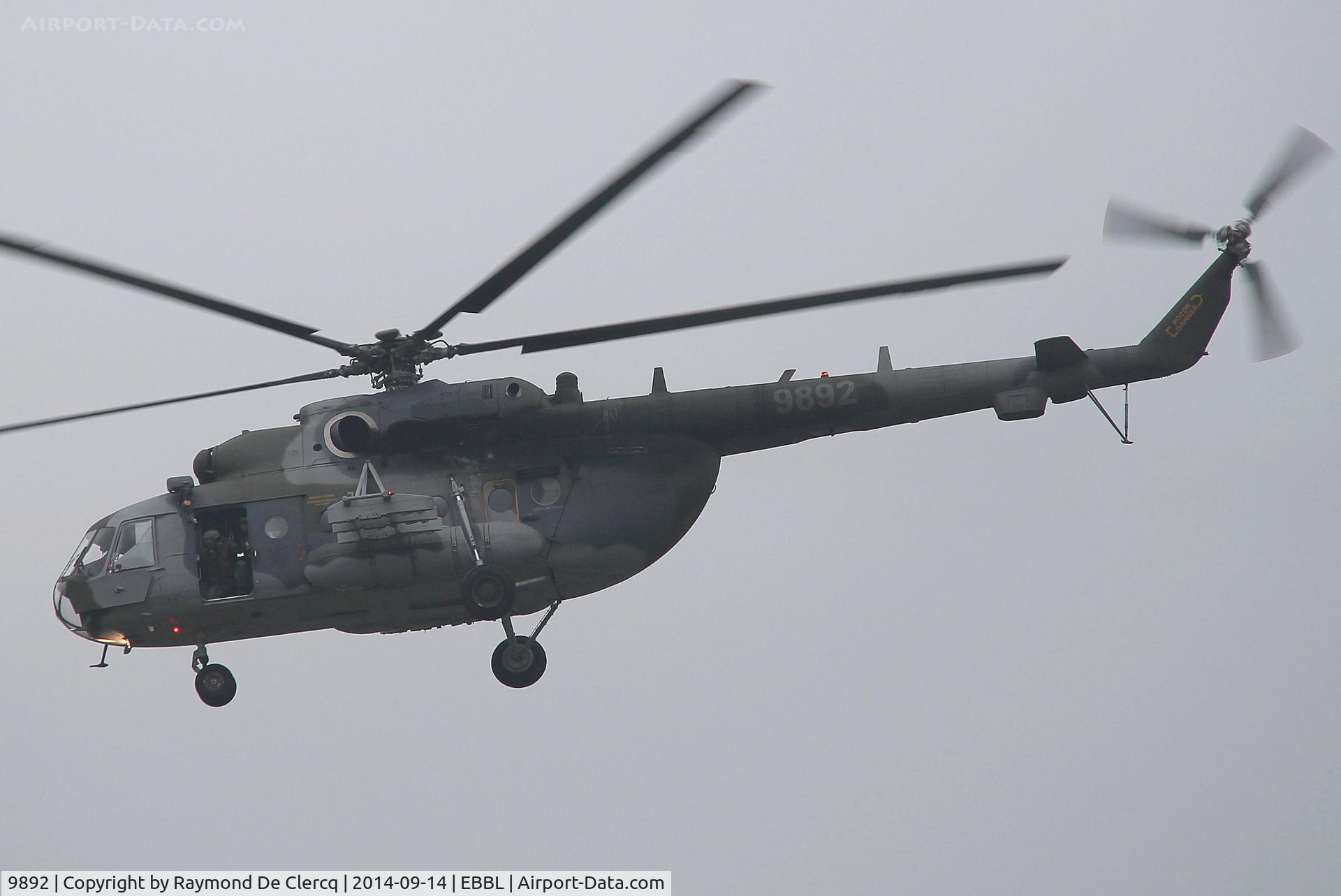 9892, Mil Mi-171Sh Hip C/N 59489619892, Flying display together with 9904 at EBBL during the Air Force Days in 2014.