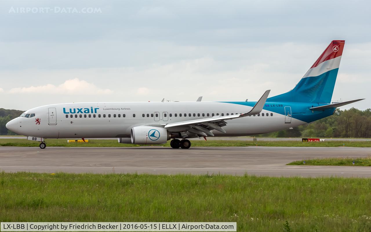 LX-LBB, 2015 Boeing 737-86J C/N 36875, taxying to the apron