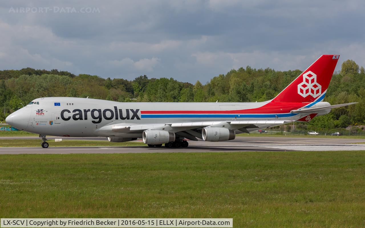 LX-SCV, 2001 Boeing 747-4R7F/SCD C/N 29733, departure via RW24