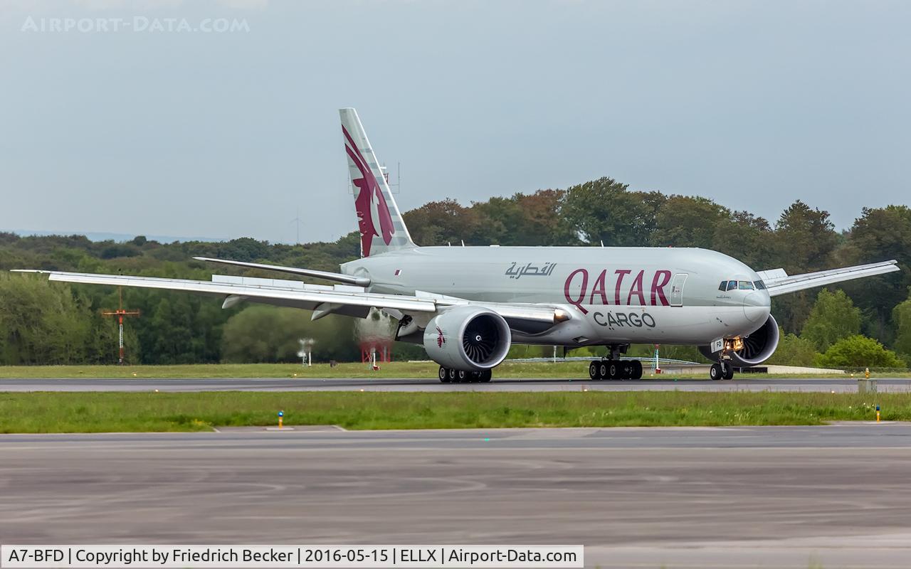 A7-BFD, 2012 Boeing 777-FDZ C/N 41427, vacating the runway