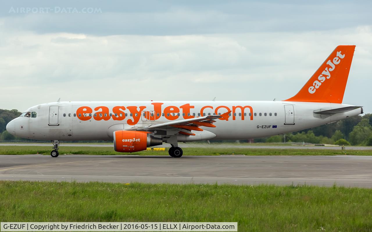 G-EZUF, 2011 Airbus A320-214 C/N 4676, taxying to the apron