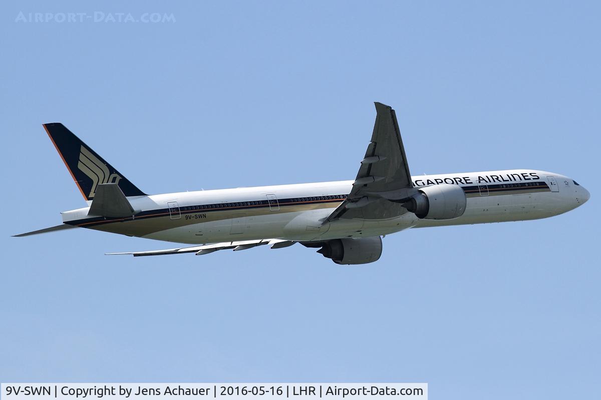 9V-SWN, 2008 Boeing 777-312/ER C/N 34579, Take-Off to Singapore