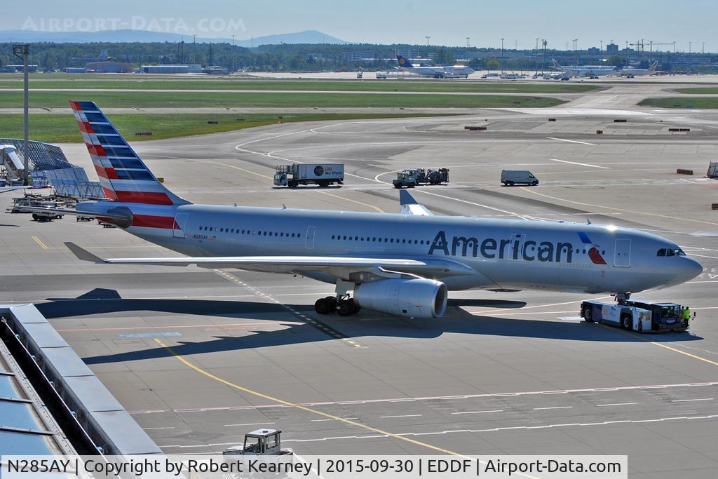 N285AY, 2010 Airbus A330-243 C/N 1100, Pushing back for departure