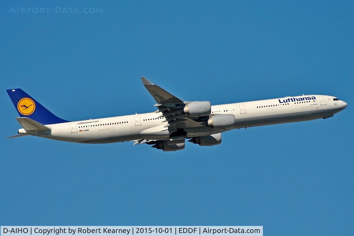 D-AIHO, 2006 Airbus A340-642 C/N 767, Climbing out of EDDF