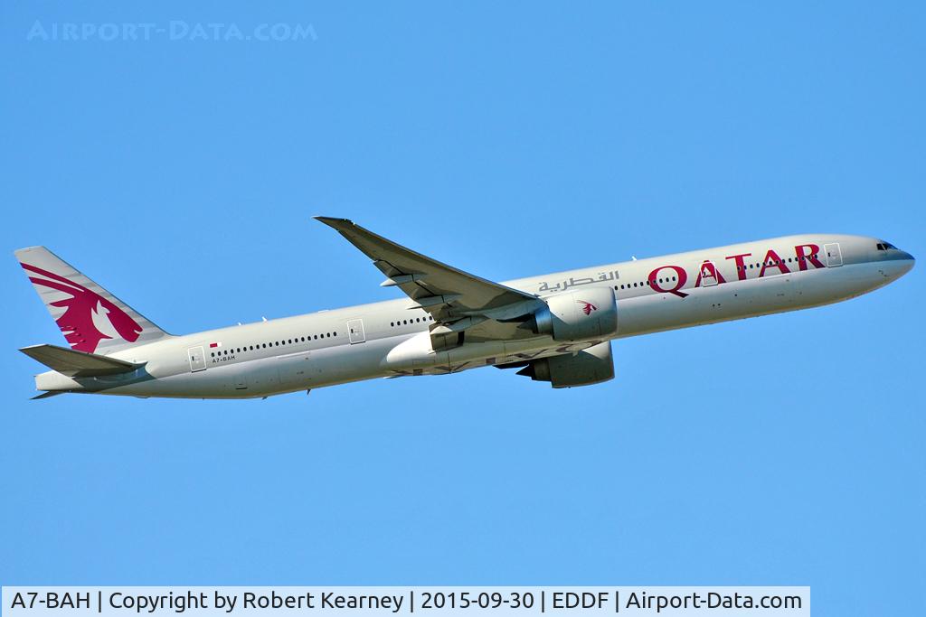 A7-BAH, 2010 Boeing 777-3DZ/ER C/N 37762, Climbing out of EDDF