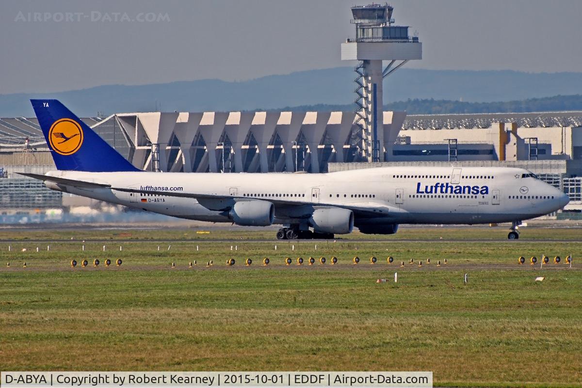 D-ABYA, 2012 Boeing 747-830 C/N 37827, Taxiing in after arrival