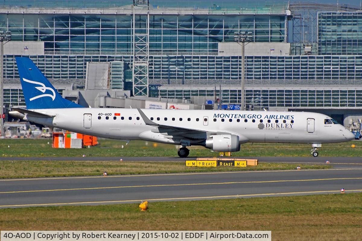 4O-AOD, 2014 Embraer 190LR (ERJ-190-100LR) C/N 19000665, Taxiing in after arrival