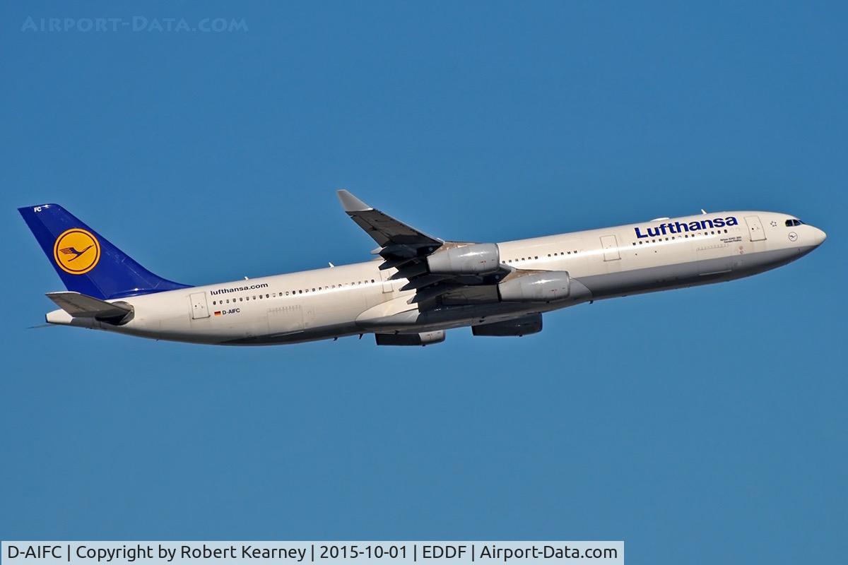 D-AIFC, 2000 Airbus A340-313X C/N 379, Climbing out of EDDF
