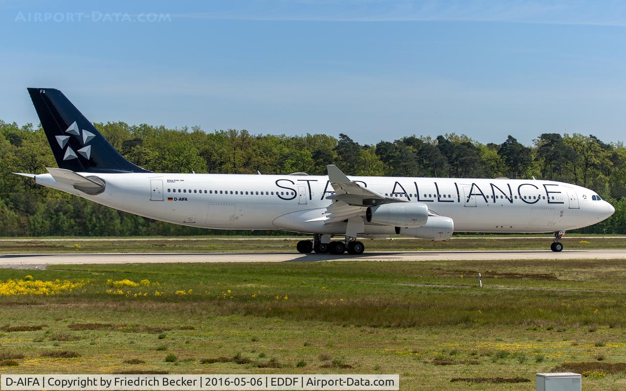 D-AIFA, 2000 Airbus A340-313X C/N 352, departure via RW18W