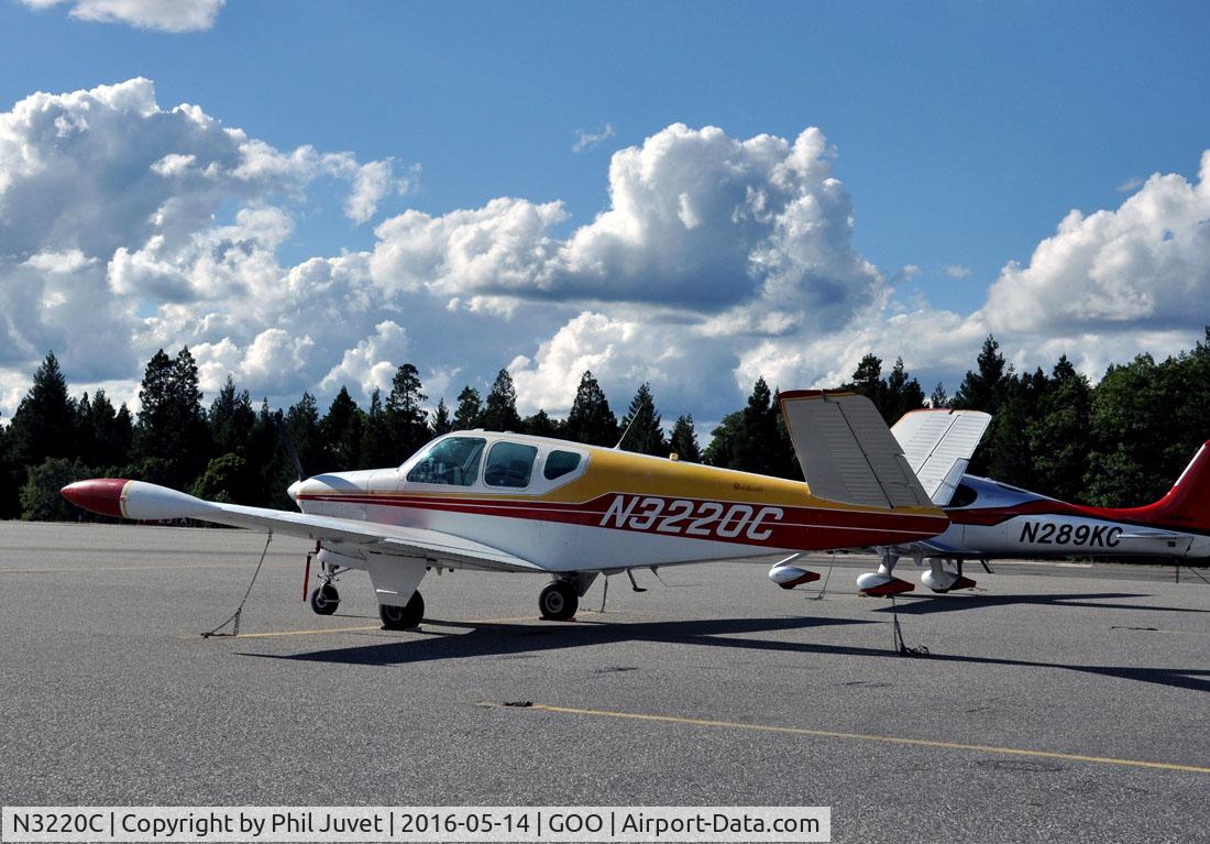 N3220C, 1954 Beech E35 C/N D-3884, Parked at Nevada County Airport, Grass Valley, CA.