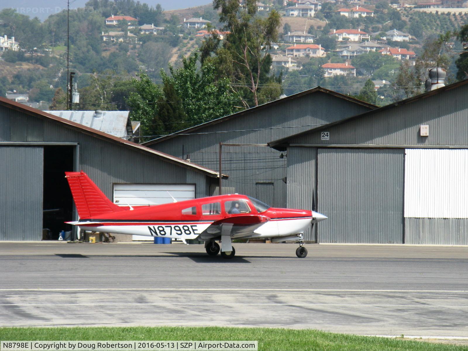 N8798E, 1976 Piper PA-28R-200 Cherokee Arrow II C/N 28R-7635215, 1976 Piper PA-28R-200 ARROW II, Lycoming O&VO-360 200 Hp, taxi back to hangar-balked flight