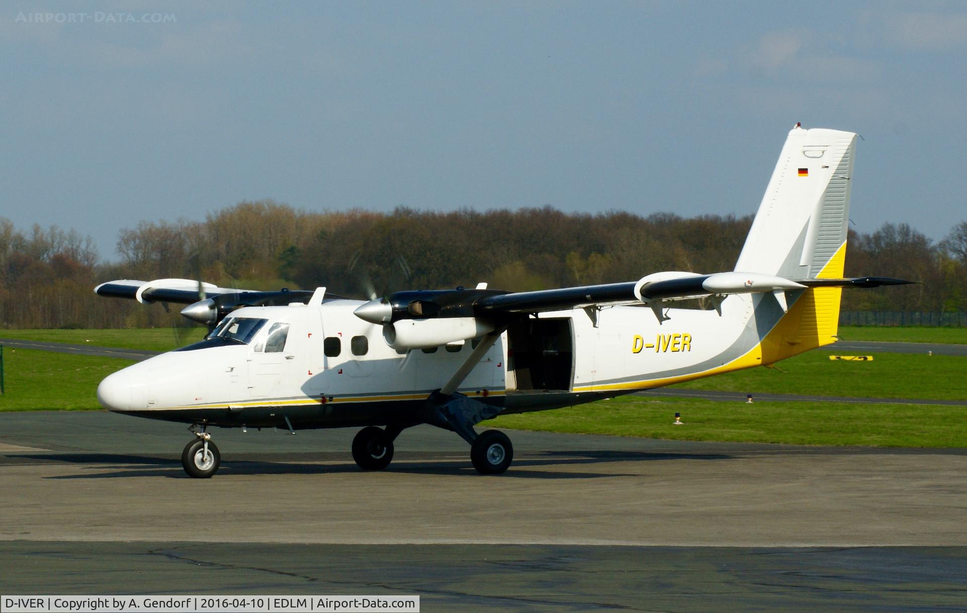 D-IVER, 1974 De Havilland Canada DHC-6-300 Twin Otter C/N 411, Businesswings (untitled), is here waiting for the next load of skydivers at Marl-Loemühle(EDLM)