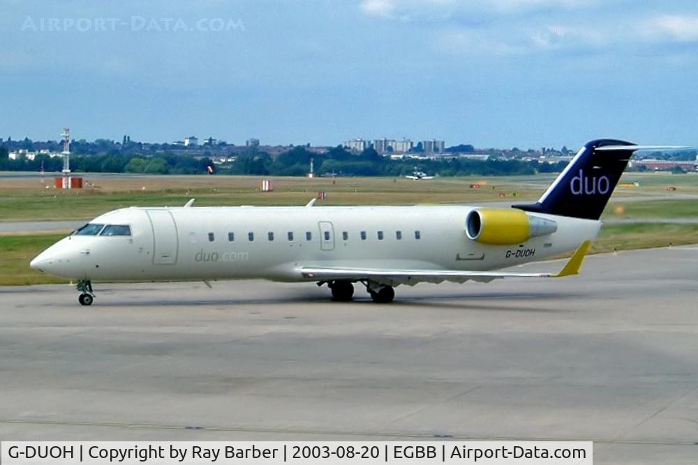 G-DUOH, 1998 Canadair CRJ-200LR (CL-600-2B19) C/N 7248, Canadair CRJ-200LR [7248] (Duo Airways) Birmingham Int'l~G 20/08/2003