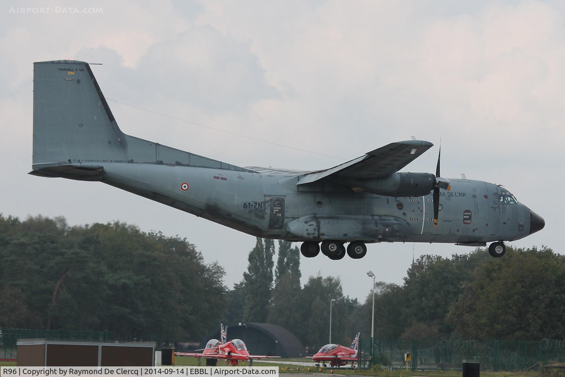 R96, Transall C-160R C/N 96, Landing at EBBL during airshow in 2014.