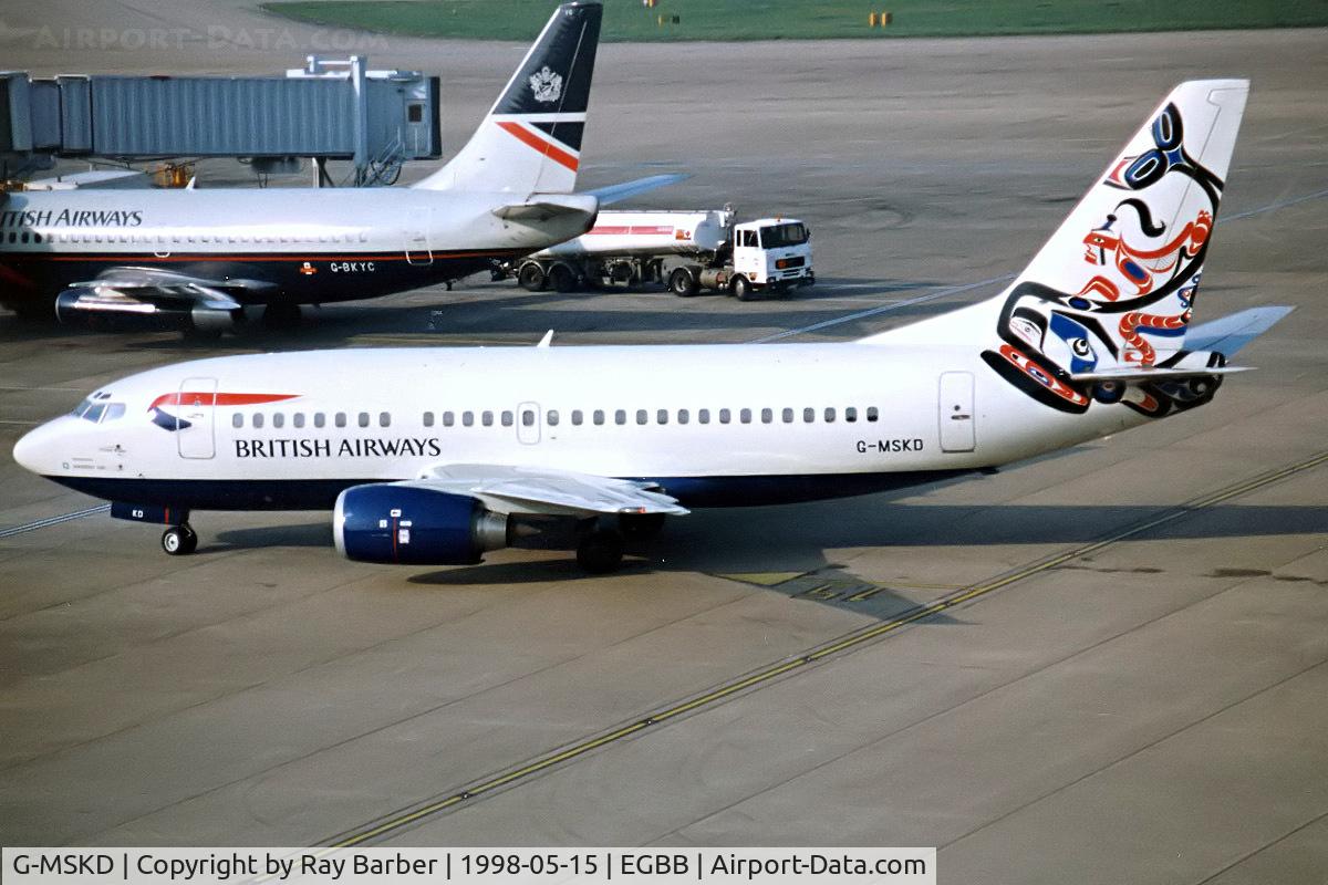 G-MSKD, 1990 Boeing 737-5L9 C/N 24778, Boeing 737-5L9 [24778] (Maersk Air UK/British Airways) Birmingham Int'l~G 15/05/1998
