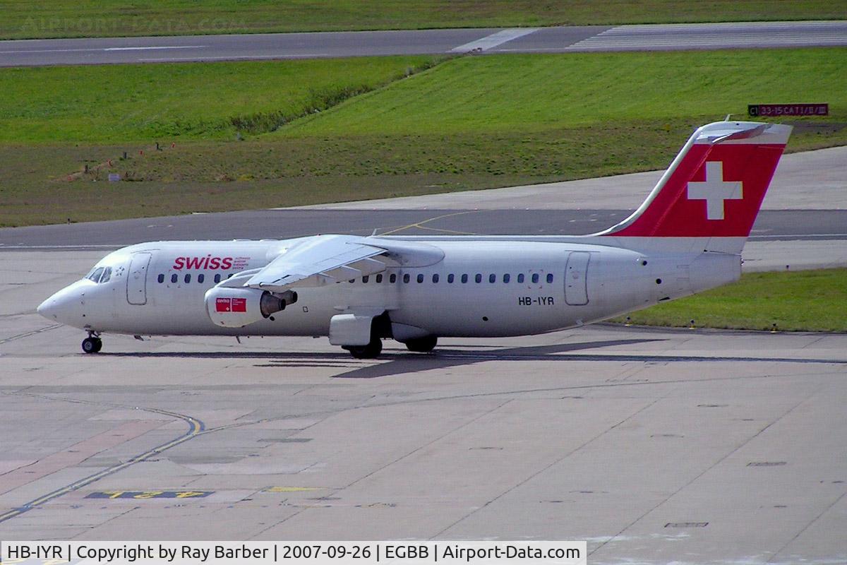 HB-IYR, 2001 British Aerospace Avro 146-RJ100 C/N E3382, BAe 146-RJ100 [E3382] (Swiss European Air Lines) Birmingham Int'l~G 26/09/2007