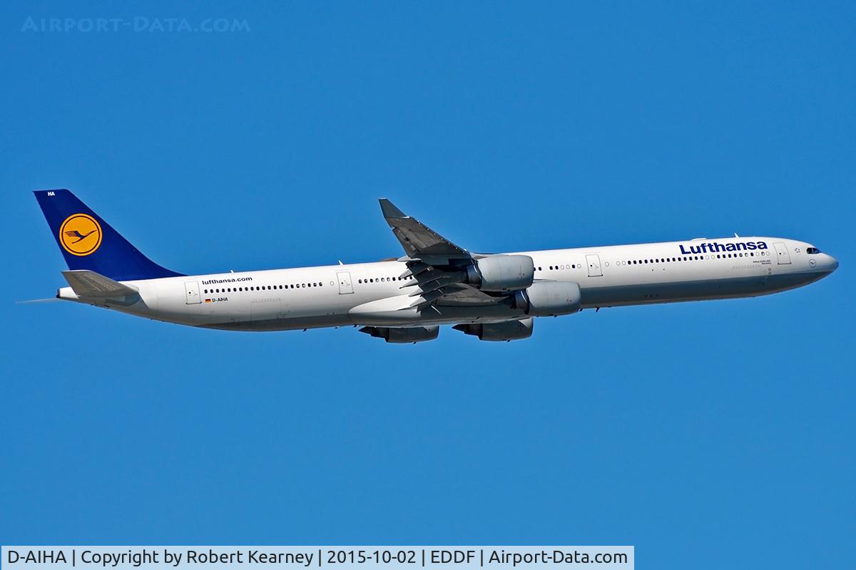D-AIHA, 2003 Airbus A340-642 C/N 482, Climbing out of EDDF