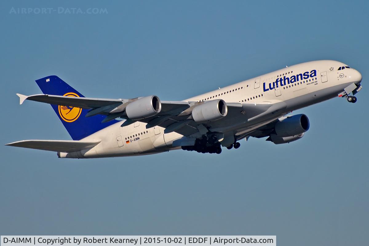 D-AIMM, 2014 Airbus A380-841 C/N 175, Climbing out of EDDF