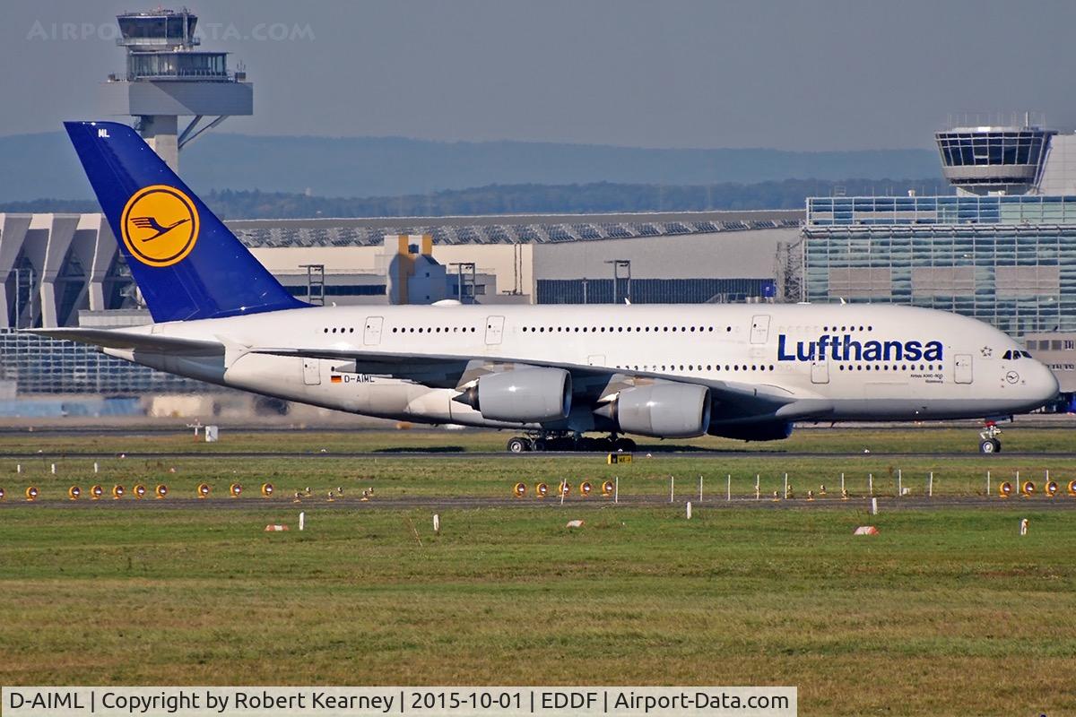 D-AIML, 2013 Airbus A380-841 C/N 149, Taxiing in after arrival