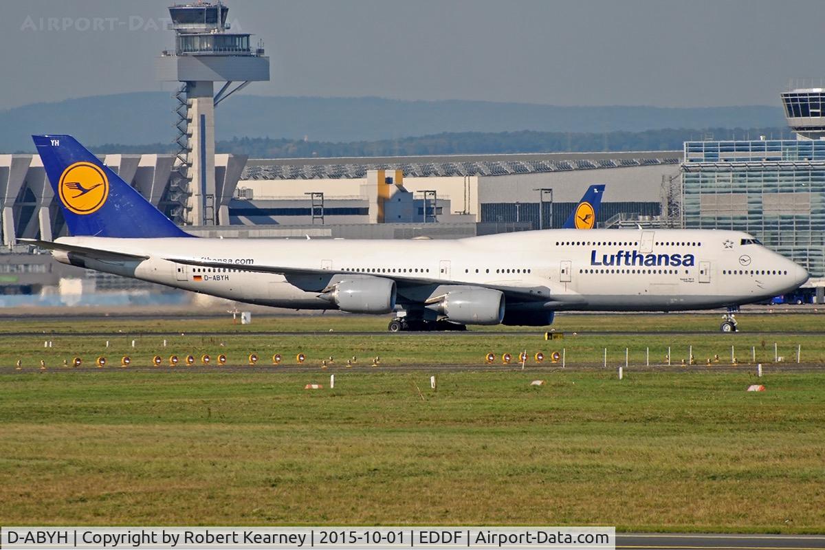D-ABYH, 2013 Boeing 747-830 C/N 37832, Taxiing in after arrival