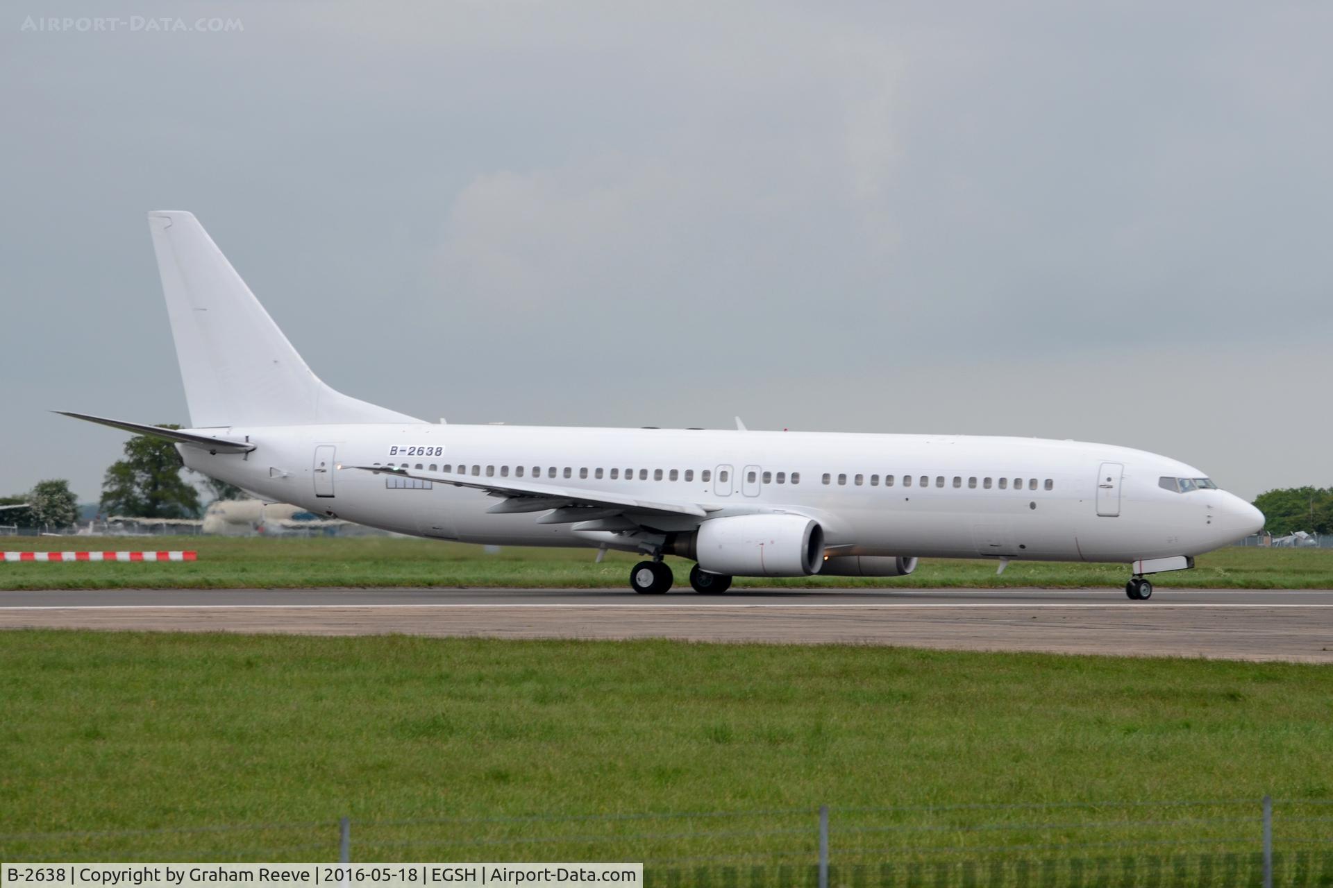 B-2638, 1999 Boeing 737-8Q8 C/N 28220, Just landed at Norwich.