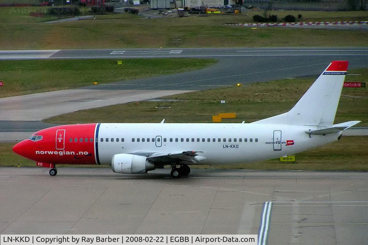 LN-KKD, 1999 Boeing 737-33V C/N 29339, Boeing 737-33V [29339] (Norwegian Air Shuttle) Birmingham Int'l~G 22/02/2008
