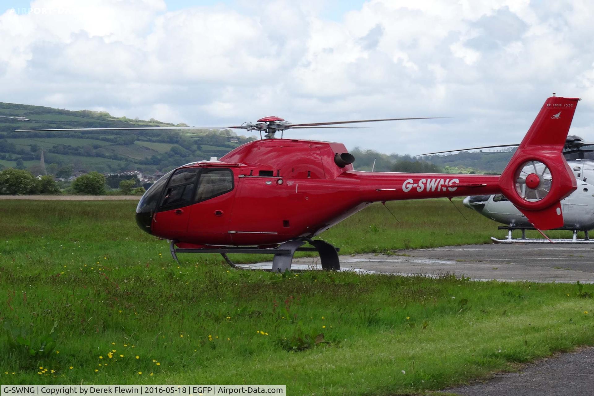 G-SWNG, 2008 Eurocopter EC-120B Colibri C/N 1532, Colibri, Carmarthen based, previously F-WWXM, F-WQAA, D-EFQU, EC-KQA, seen parked up.