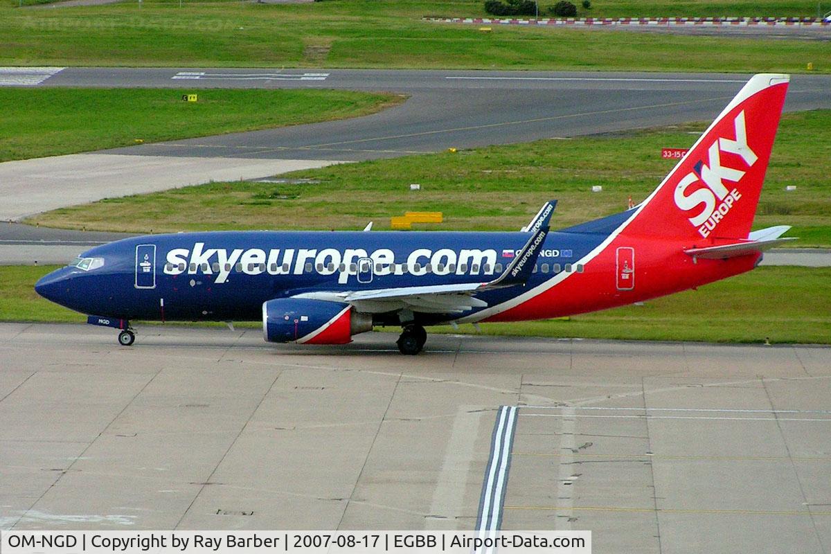 OM-NGD, 2006 Boeing 737-76N C/N 32674/1952, Boeing 737-76N [32674] (SkyEurope Airlines) Birmingham Int'l~G 17/08/2007