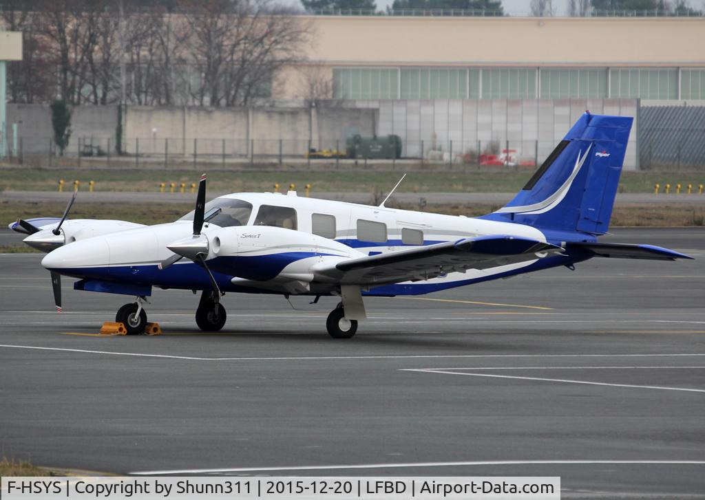 F-HSYS, 2012 Piper PA-34-220T Seneca V C/N 3449464, Parked at the General Aviation area...