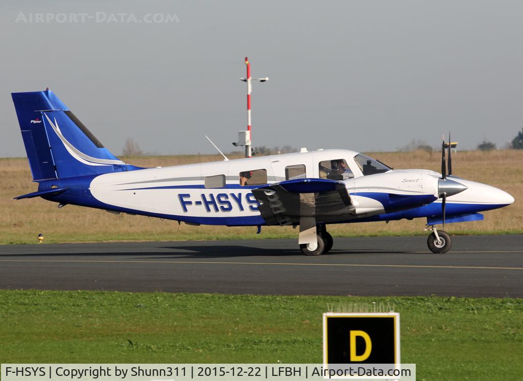 F-HSYS, 2012 Piper PA-34-220T Seneca V C/N 3449464, Taxiing to the General Aviation area...