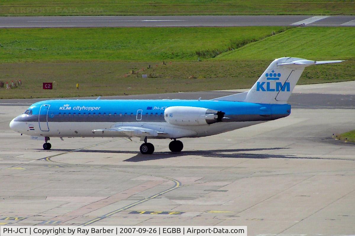 PH-JCT, 1995 Fokker 70 (F-28-0070) C/N 11537, Fokker F-70 [11537] (KLM cityhopper) Birmingham Int'l~G 26/09/2007