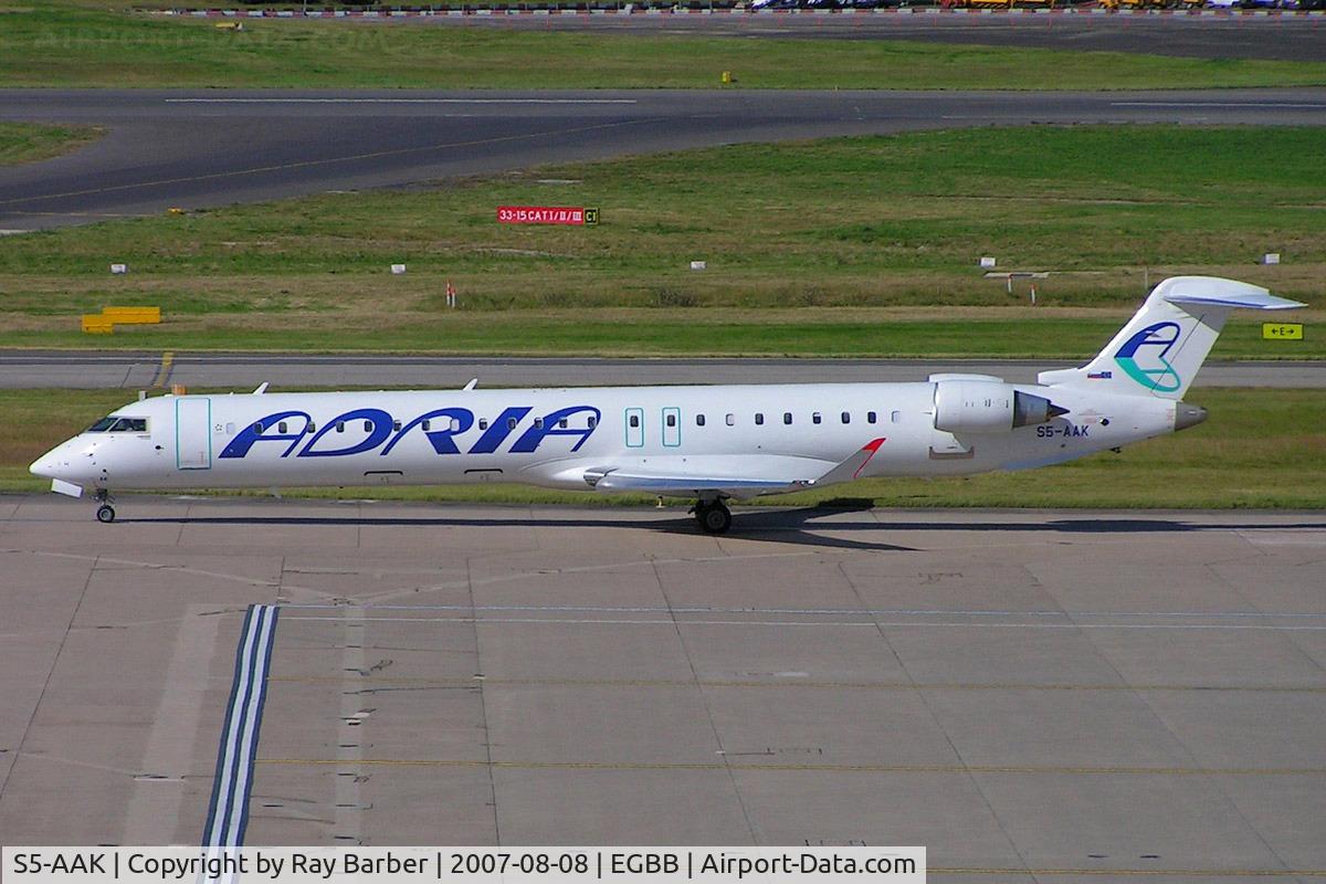 S5-AAK, 2007 Canadair CRJ-900ER (CL-600-2D24) C/N 15128, Canadair CRJ-900 [15128] (Adria Airways) Birmingham Int'l~G 08/08/2007