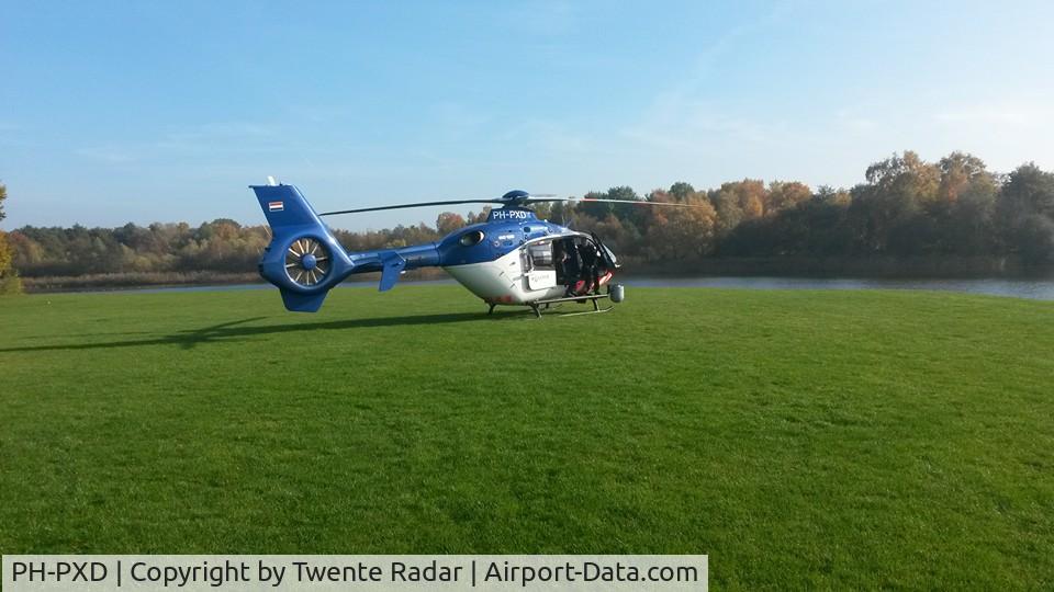 PH-PXD, 2009 Eurocopter EC-135P-2i C/N 0798, Parked on recreationpark The Rutbeek near the city of Enschede