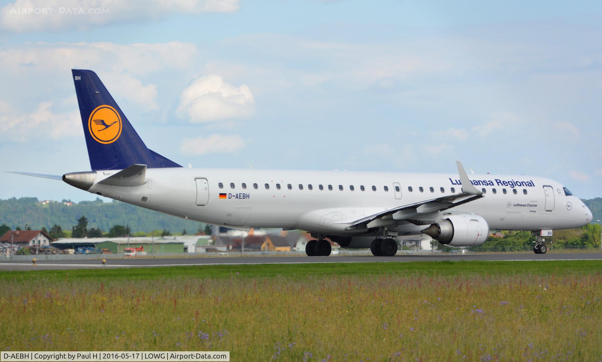 D-AEBH, 2011 Embraer 195LR (ERJ-190-200LR) C/N 19000447, Seconds before taking-off from LOWG