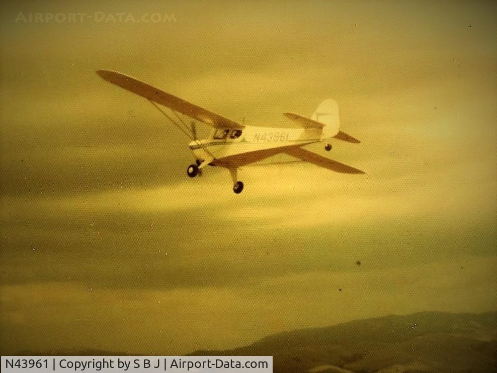 N43961, 1946 Taylorcraft BC12-D C/N 7620, 961 seen doing what it did best-flying.