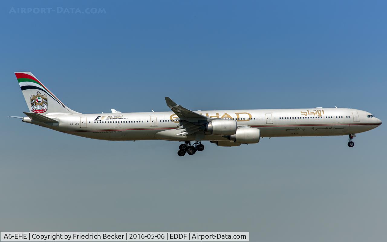 A6-EHE, 2007 Airbus A340-642X C/N 829, on final RW07C
