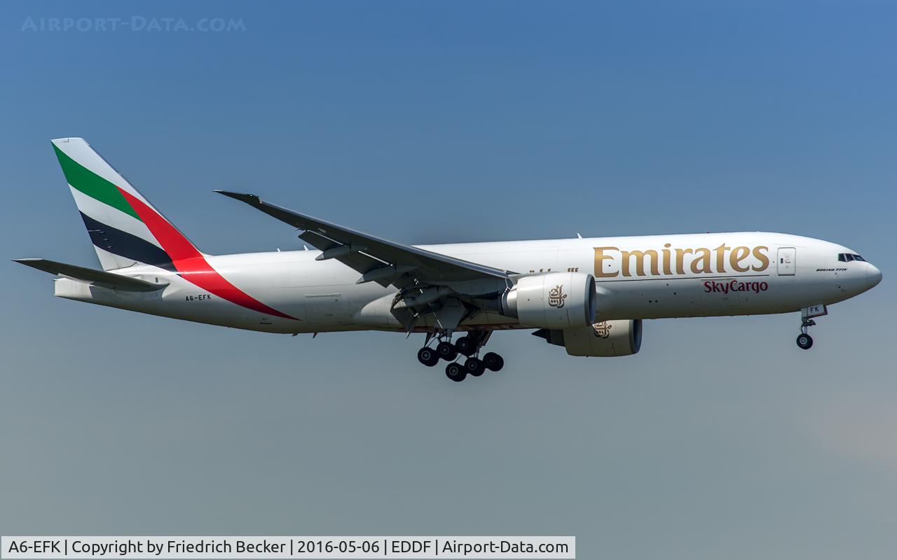 A6-EFK, 2013 Boeing 777-F1H C/N 35611, on final RW07C