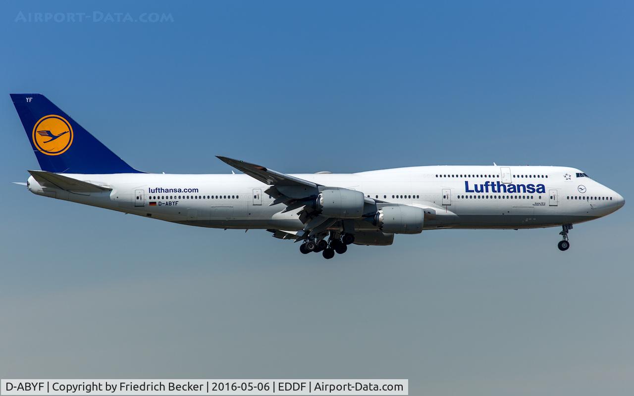 D-ABYF, 2012 Boeing 747-830 C/N 37830, on final RW07C