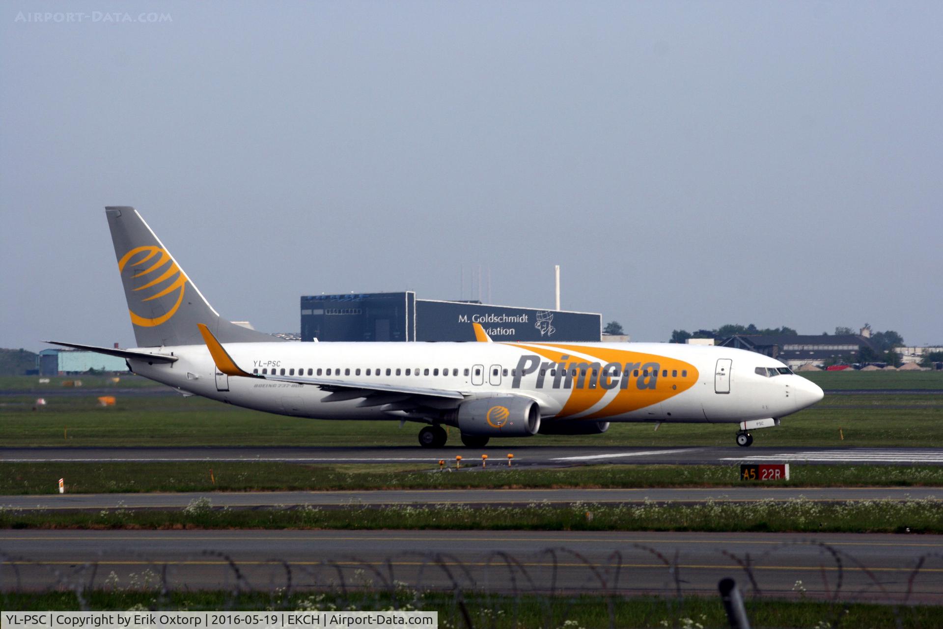 YL-PSC, 2002 Boeing 737-86N C/N 33419, YL-PSC taking off rw 22R