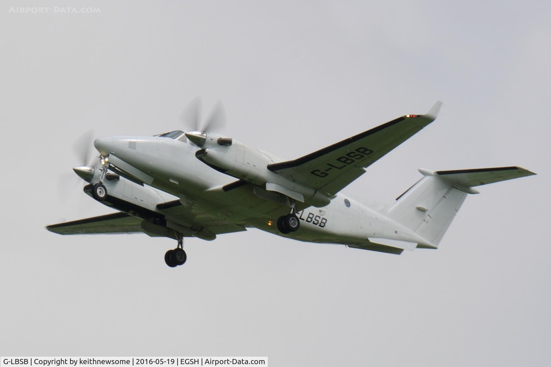G-LBSB, 2013 Beechcraft 350C Super King Air (B300C) C/N FM-55, Leaving following ILS approach.