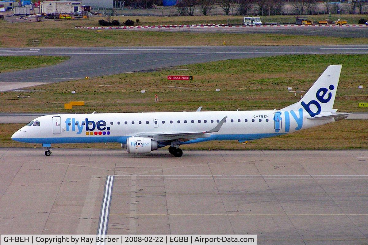 G-FBEH, 2007 Embraer 195LR (ERJ-190-200LR) C/N 19000128, Embraer Emb-195-200LR [1900018] (Flybe) Birmingham Int'l~G 22/02/2008