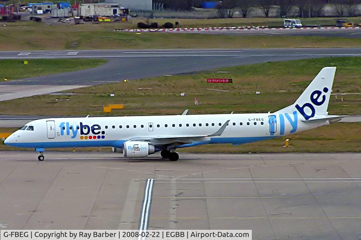 G-FBEG, 2007 Embraer 195LR (ERJ-190-200LR) C/N 19000120, Embraer Emb-195-200LR [19000120] (Flybe) Birmingham Int'l~G 22/02/2008