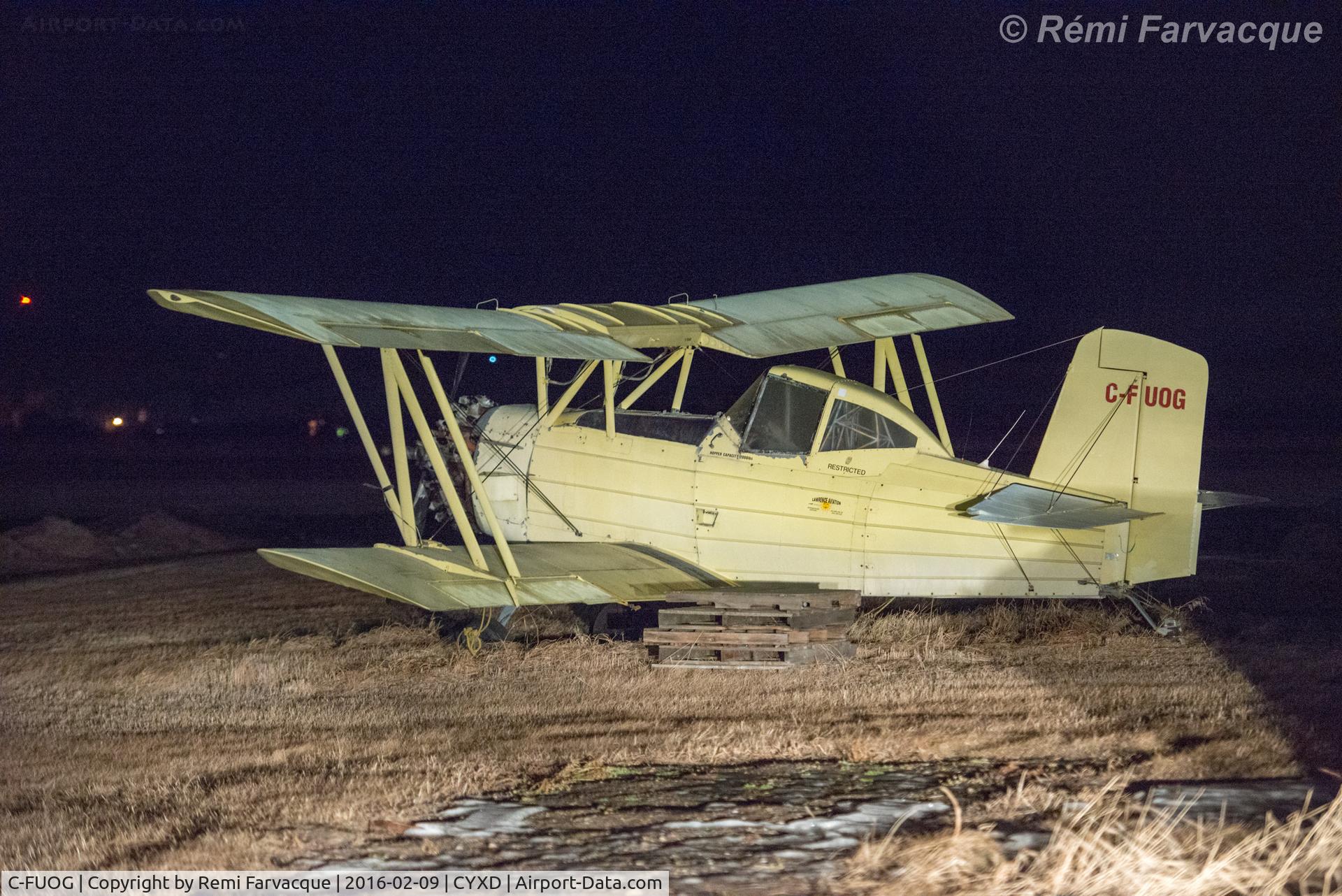 C-FUOG, 1966 Schweizer G-164A C/N 413, Night-time shot late winter