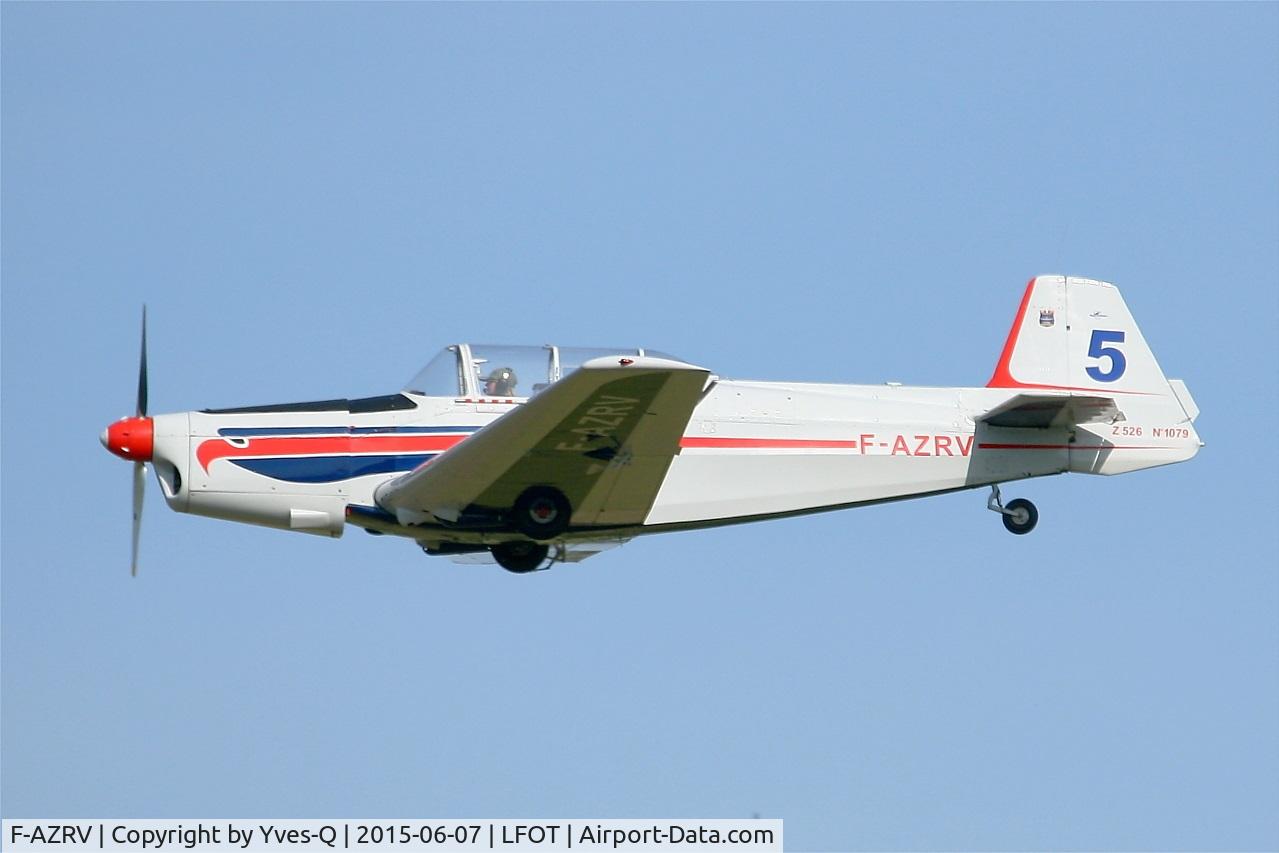 F-AZRV, Zlin Z-526 Trener Master C/N 1079, Zlin Z-526 Trener Master, Take off rwy 02, Tours-St Symphorien Air Base 705 (LFOT-TUF) Open day 2015