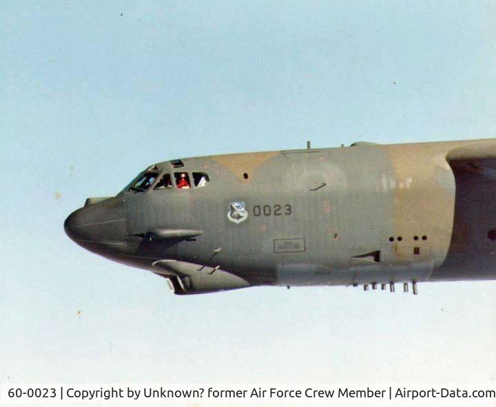 60-0023, 1960 Boeing B-52H Stratofortress C/N 464388, ball 23 when she was stationed at Fairchild AFB WA. 1980's