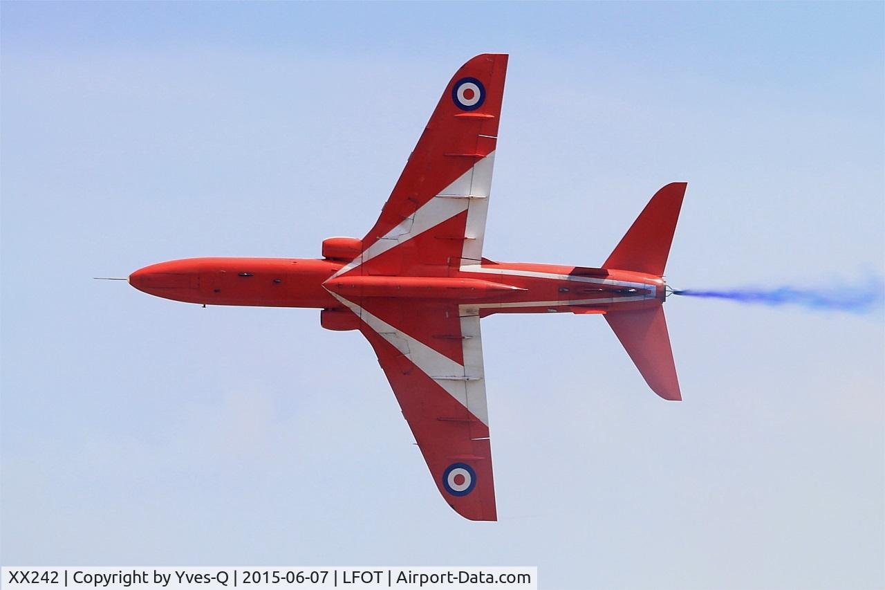 XX242, 1978 Hawker Siddeley Hawk T.1 C/N 078/312078, Royal Air Force Red Arrows Hawker Siddeley Hawk T.1A, On display, Tours-St Symphorien Air Base 705 (LFOT-TUF) Open day 2015