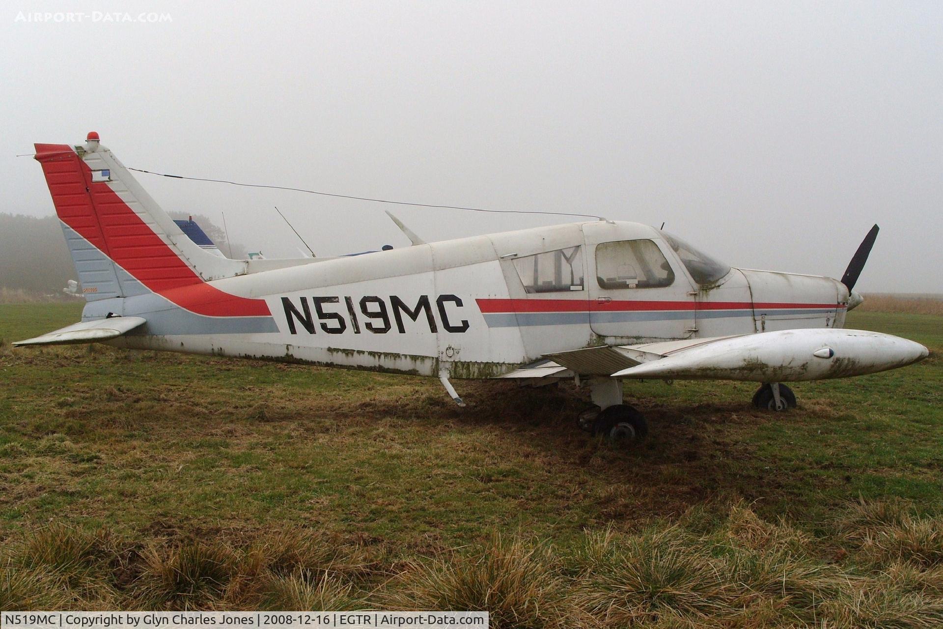 N519MC, 1973 Piper PA-28-140 Cherokee F C/N 28-7325519, Taken on a quiet cold and foggy day. With thanks to Elstree control tower who granted me authority to take photographs on the aerodrome. Sadly looking rather shabby after being exposed to the elements for a long period of time. Piper PA-28-140 Cherokee F.