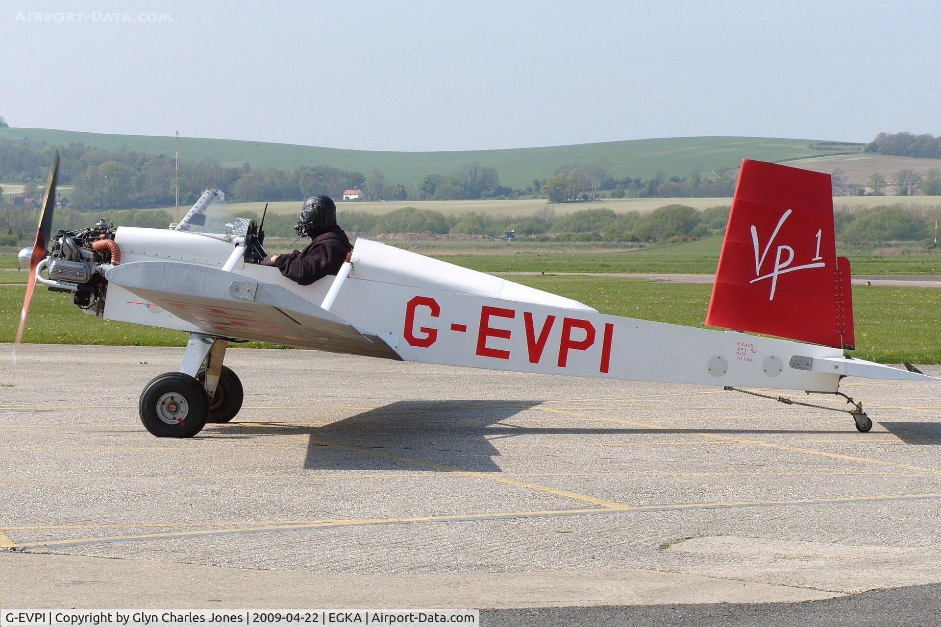 G-EVPI, 2004 Evans VP-1 Series 2 Volksplane C/N PFA 062-13136, Had just landed after circling the airfield and was waiting to fill up with aviation fuel.